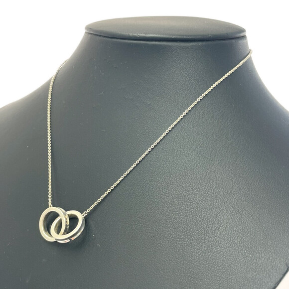 TIFFANY Co Silver Interlocking Circle Necklace Bag - Picture 3 of 7